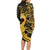 Polynesia Bone Cancer Awareness Long Sleeve Bodycon Dress Fight Warriors