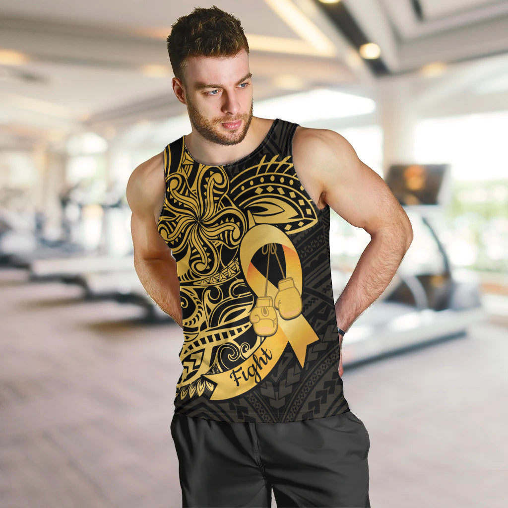 Polynesia Bone Cancer Awareness Men Tank Top Fight Warriors LT14 Black - Polynesian Pride