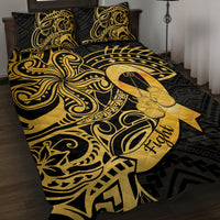 Polynesia Bone Cancer Awareness Quilt Bed Set Fight Warriors LT14 Black - Polynesian Pride