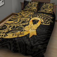 Polynesia Bone Cancer Awareness Quilt Bed Set Fight Warriors LT14 - Polynesian Pride