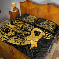 Polynesia Bone Cancer Awareness Quilt Bed Set Fight Warriors LT14 - Polynesian Pride