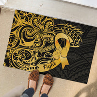 Polynesia Bone Cancer Awareness Rubber Doormat Fight Warriors LT14 - Polynesian Pride
