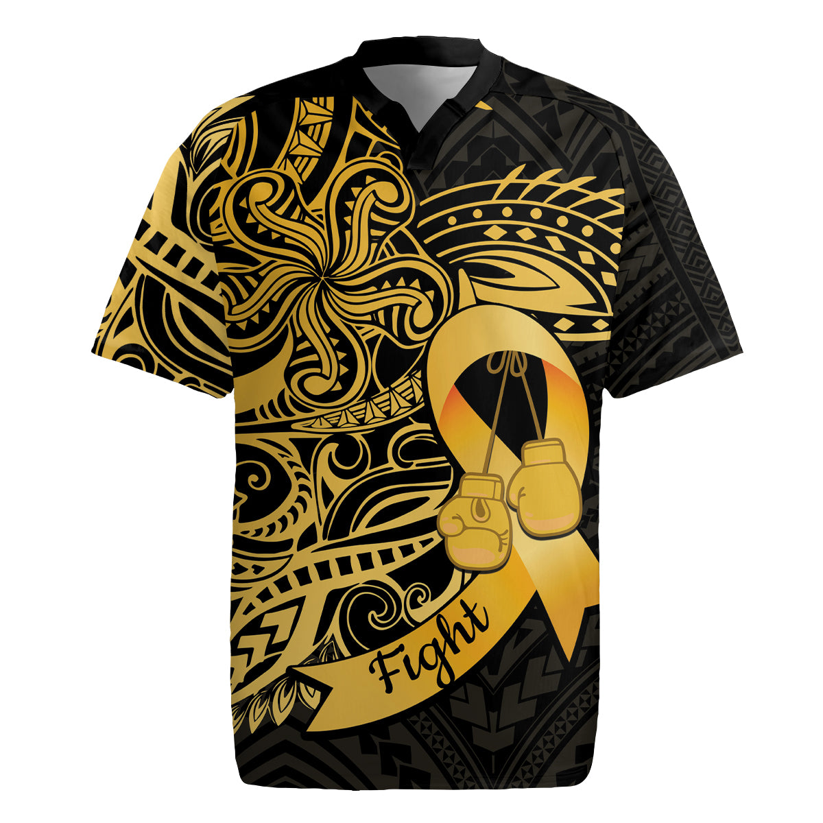 Polynesia Bone Cancer Awareness Rugby Jersey Fight Warriors