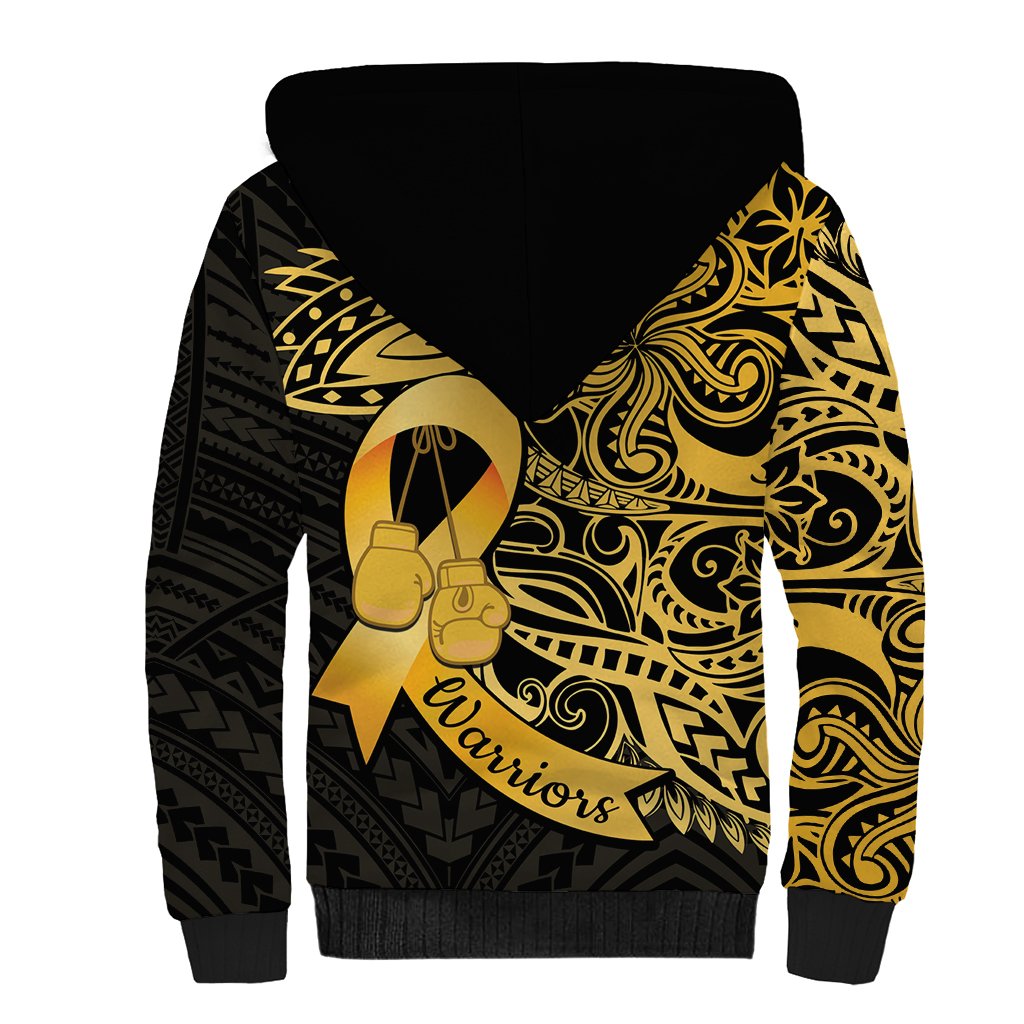 Polynesia Bone Cancer Awareness Sherpa Hoodie Fight Warriors LT14 - Polynesian Pride