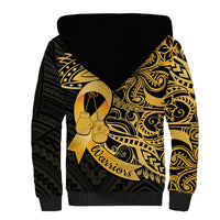 Polynesia Bone Cancer Awareness Sherpa Hoodie Fight Warriors LT14 - Polynesian Pride