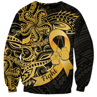 Polynesia Bone Cancer Awareness Sweatshirt Fight Warriors LT14 Unisex Black - Polynesian Pride