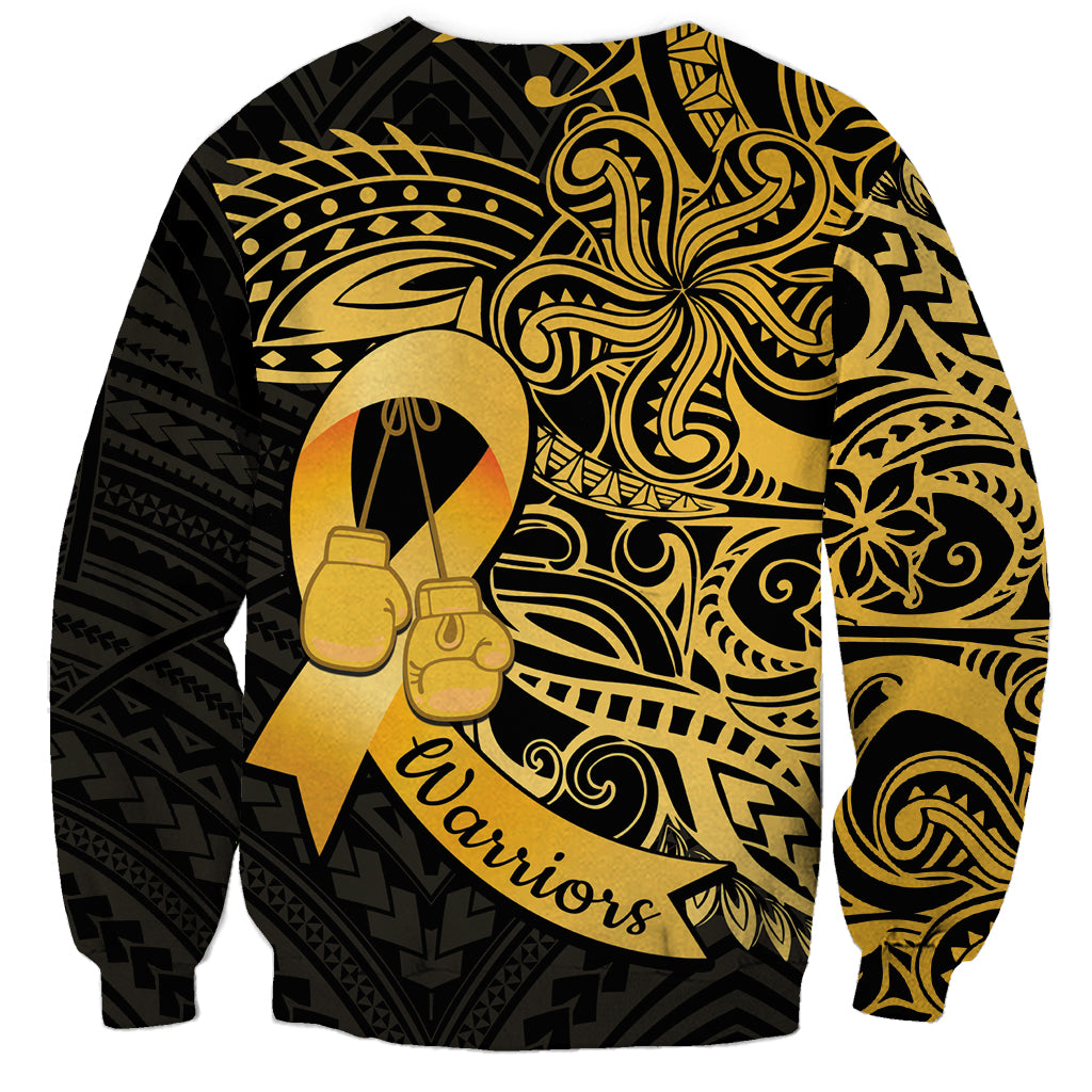 Polynesia Bone Cancer Awareness Sweatshirt Fight Warriors LT14 - Polynesian Pride