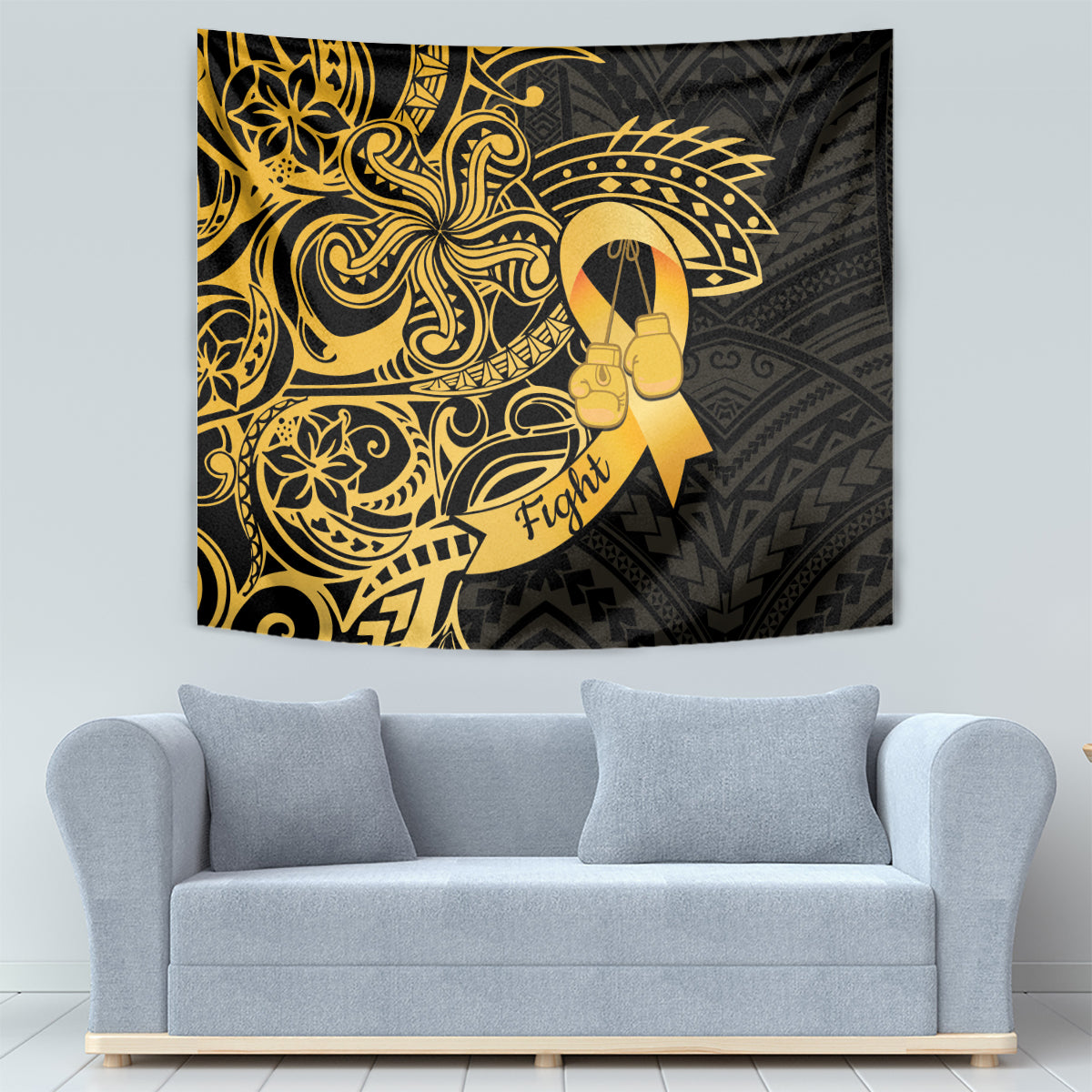 Polynesia Bone Cancer Awareness Tapestry Fight Warriors LT14 - Polynesian Pride