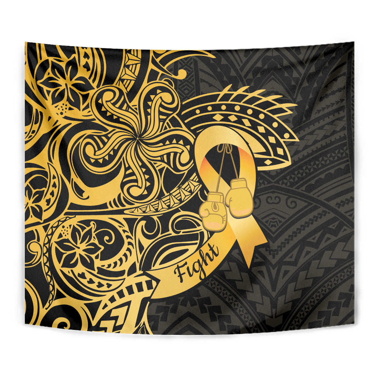 Polynesia Bone Cancer Awareness Tapestry Fight Warriors LT14 - Polynesian Pride
