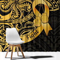 Polynesia Bone Cancer Awareness Window Curtain Fight Warriors LT14 - Polynesian Pride