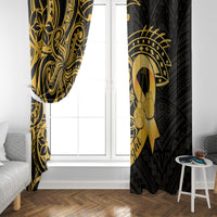 Polynesia Bone Cancer Awareness Window Curtain Fight Warriors LT14 - Polynesian Pride