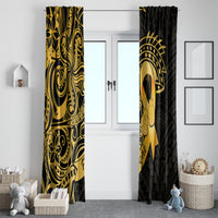 Polynesia Bone Cancer Awareness Window Curtain Fight Warriors LT14 - Polynesian Pride