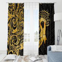 Polynesia Bone Cancer Awareness Window Curtain Fight Warriors LT14 - Polynesian Pride