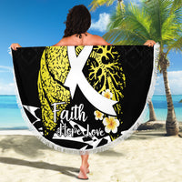 Polynesia World Lung Cancer Day Beach Blanket Faith Hope Love LT14 - Polynesian Pride