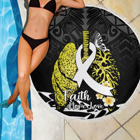 Polynesia World Lung Cancer Day Beach Blanket Faith Hope Love LT14 - Polynesian Pride