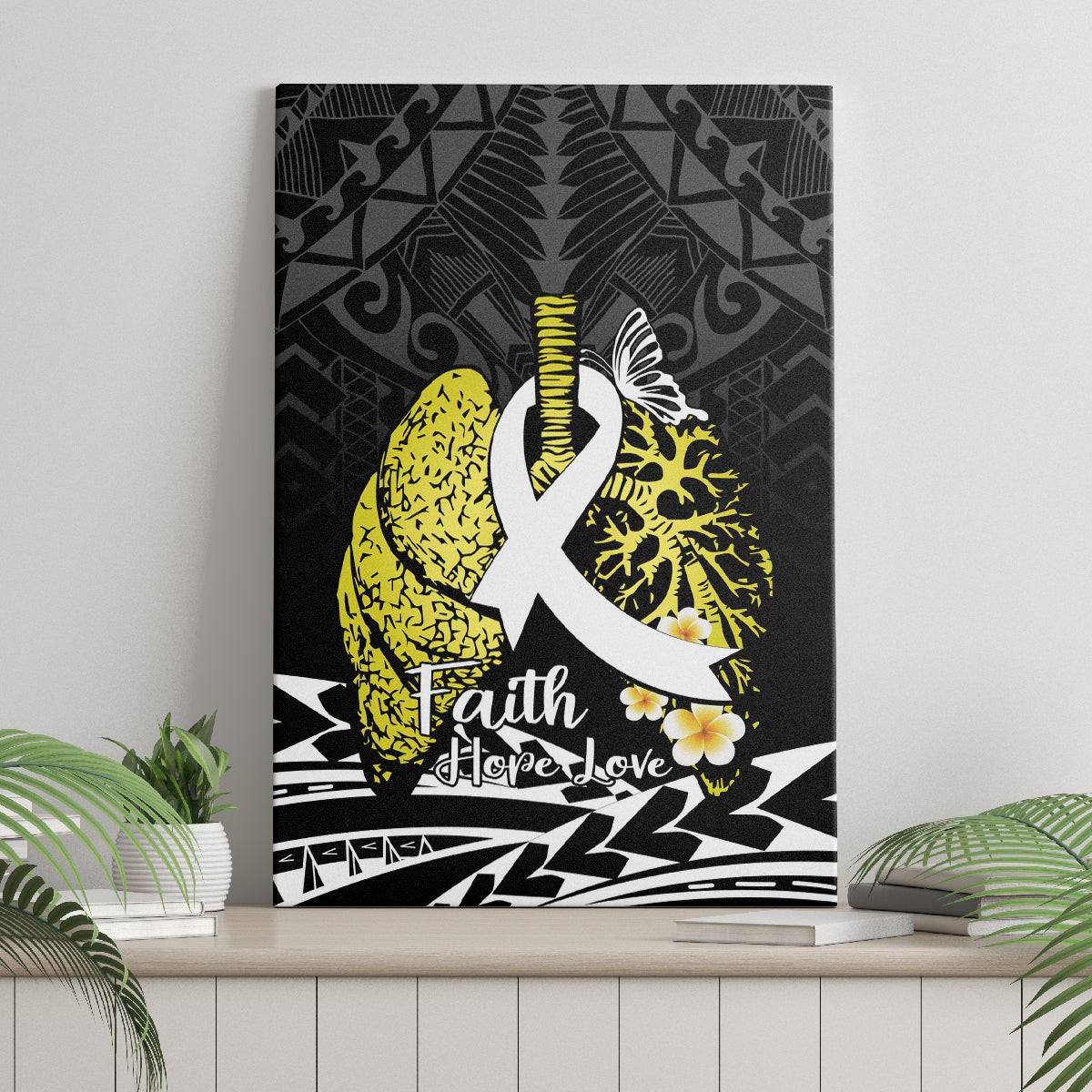 Polynesia World Lung Cancer Day Canvas Wall Art Faith Hope Love LT14 - Polynesian Pride
