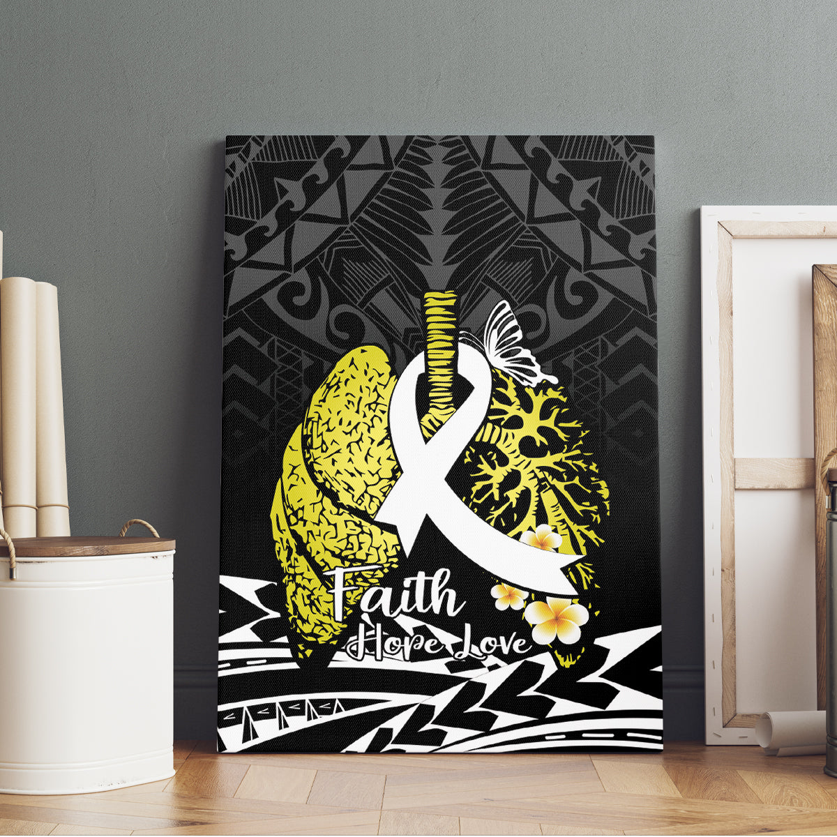 Polynesia World Lung Cancer Day Canvas Wall Art Faith Hope Love LT14 - Polynesian Pride