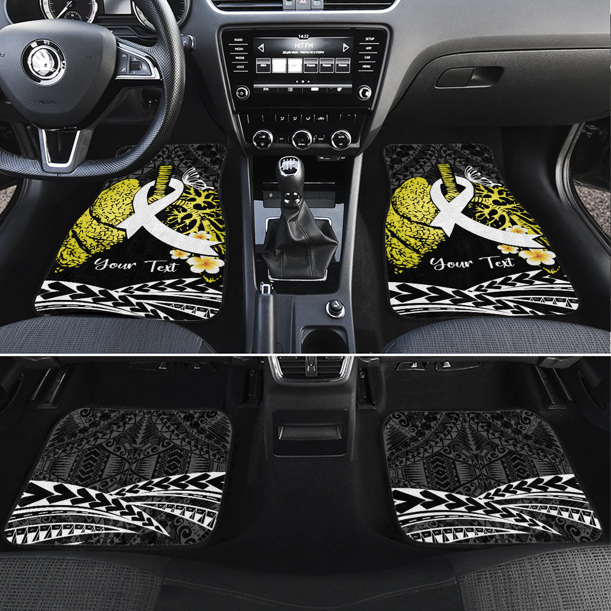 Polynesia World Lung Cancer Day Car Mats Faith Hope Love LT14 Set 4pcs Black - Polynesian Pride