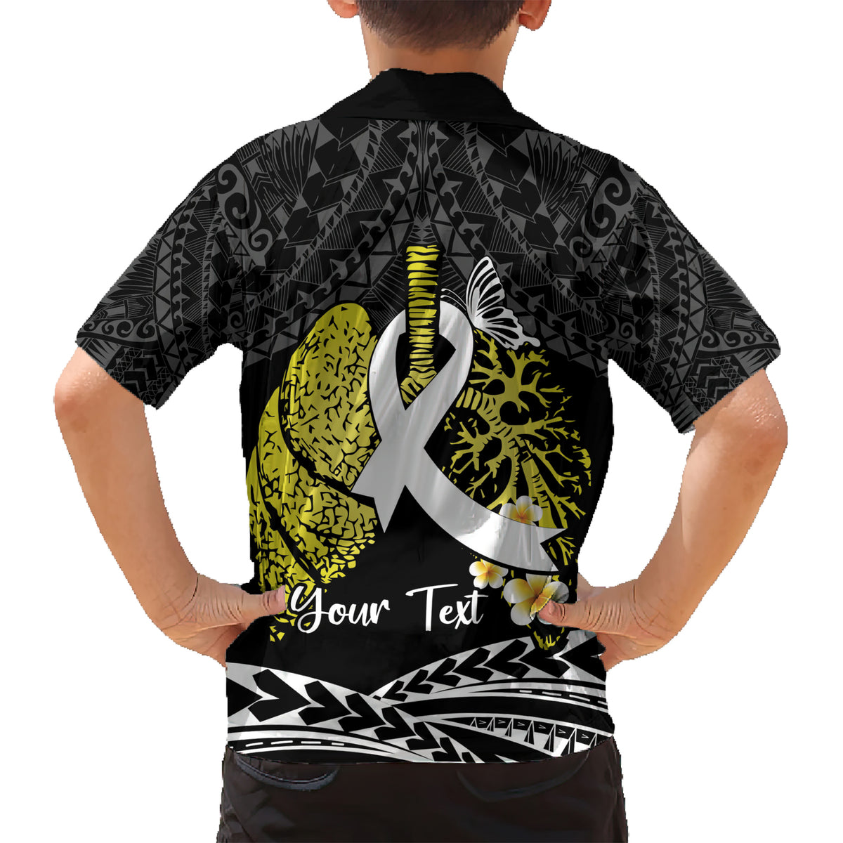 Personalised Polynesia World Lung Cancer Day Kid Hawaiian Shirt Faith Hope Love