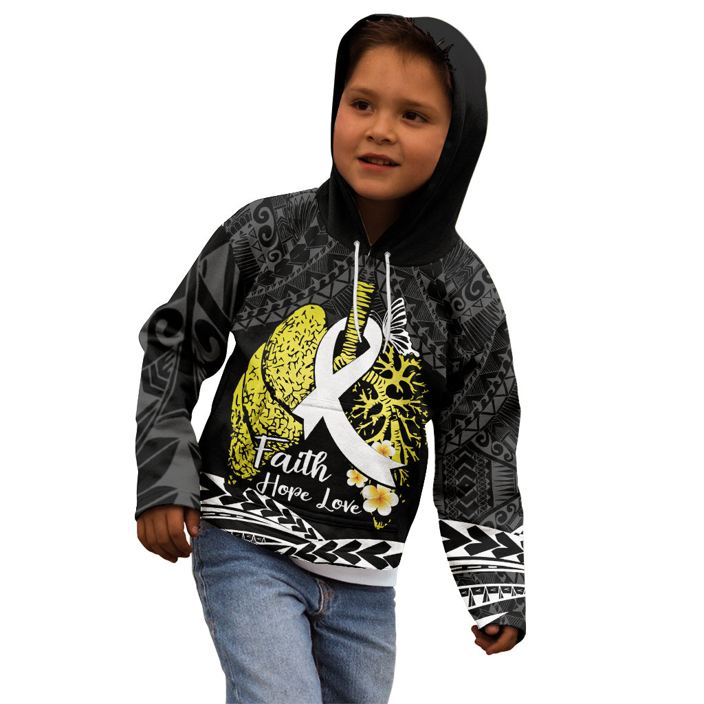 Personalised Polynesia World Lung Cancer Day Kid Hoodie Faith Hope Love