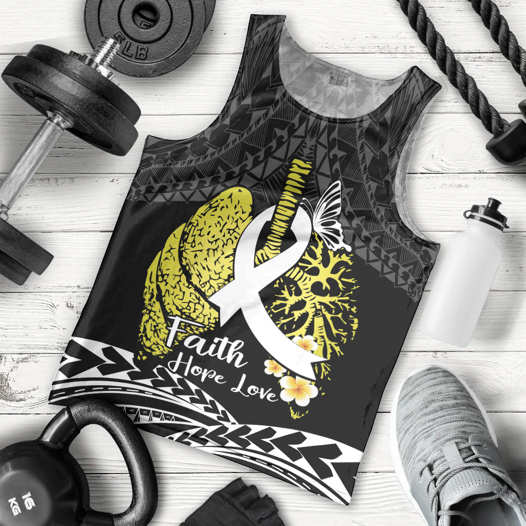 Personalised Polynesia World Lung Cancer Day Men Tank Top Faith Hope Love LT14 - Polynesian Pride