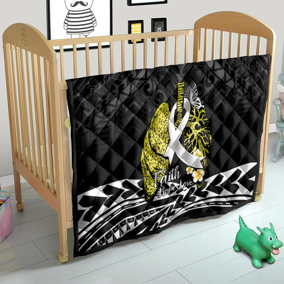 Polynesia World Lung Cancer Day Quilt Faith Hope Love