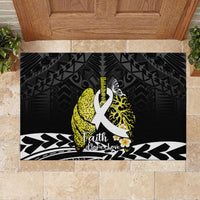 Polynesia World Lung Cancer Day Rubber Doormat Faith Hope Love LT14 - Polynesian Pride