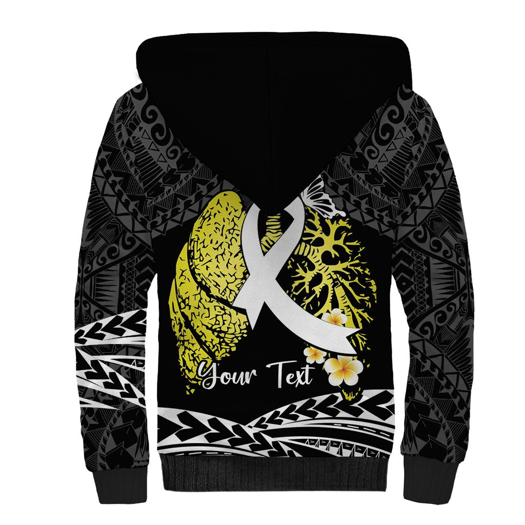 Personalised Polynesia World Lung Cancer Day Sherpa Hoodie Faith Hope Love LT14 - Polynesian Pride