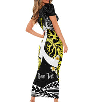 Personalised Polynesia World Lung Cancer Day Short Sleeve Bodycon Dress Faith Hope Love