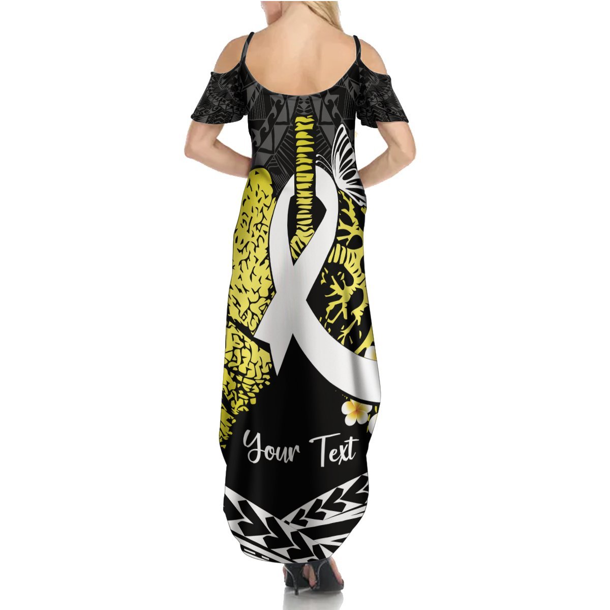 Personalised Polynesia World Lung Cancer Day Summer Maxi Dress Faith Hope Love LT14 - Polynesian Pride