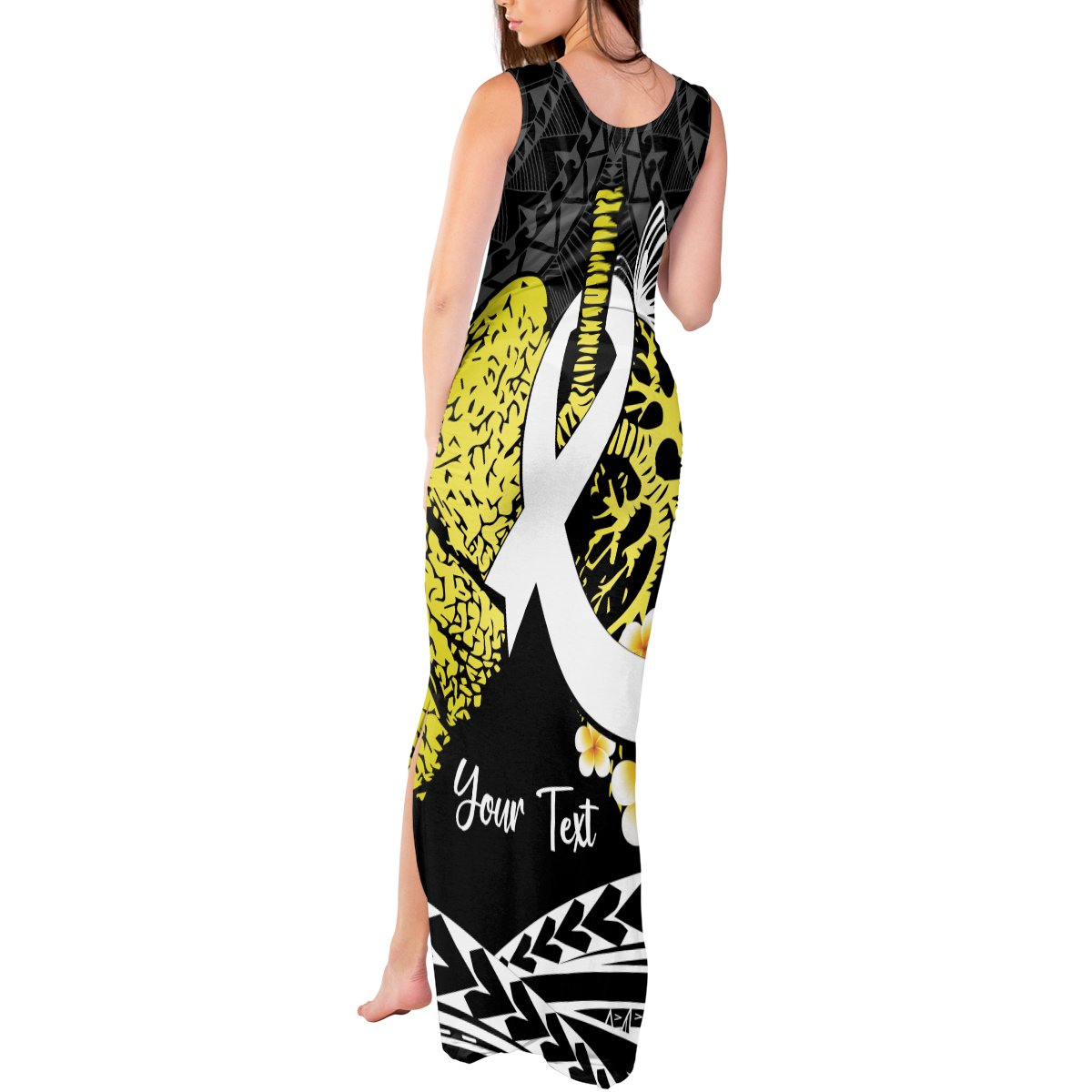 Personalised Polynesia World Lung Cancer Day Tank Maxi Dress Faith Hope Love LT14 - Polynesian Pride