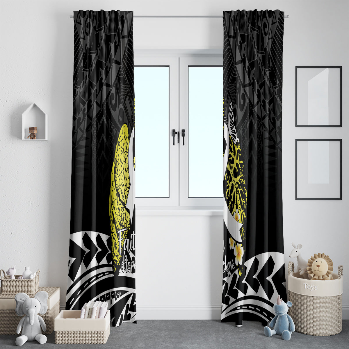 Polynesia World Lung Cancer Day Window Curtain Faith Hope Love LT14 - Polynesian Pride