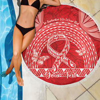 Personalised In September We Wear Red Beach Blanket Polynesia Blood Cancer Awareness