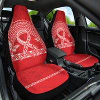 Personalised In September We Wear Red Car Seat Cover Polynesia Blood Cancer Awareness