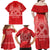 Personalised In September We Wear Red Family Matching Off Shoulder Maxi Dress and Hawaiian Shirt Polynesia Blood Cancer Awareness