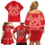 Personalised In September We Wear Red Family Matching Off Shoulder Short Dress and Hawaiian Shirt Polynesia Blood Cancer Awareness