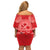 Personalised In September We Wear Red Family Matching Off Shoulder Short Dress and Hawaiian Shirt Polynesia Blood Cancer Awareness