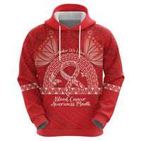 Personalised In September We Wear Red Hoodie Polynesia Blood Cancer Awareness