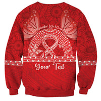Personalised In September We Wear Red Sweatshirt Polynesia Blood Cancer Awareness