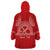 Personalised In September We Wear Red Wearable Blanket Hoodie Polynesia Blood Cancer Awareness