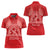 Personalised In September We Wear Red Women Polo Shirt Polynesia Blood Cancer Awareness