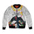 Kiribati Independence Day Bomber Jacket Frigatebird Mix Tropical Flowers - White Style