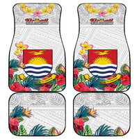 Kiribati Independence Day Car Mats Frigatebird Mix Tropical Flowers - White Style LT14 - Polynesian Pride
