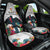 Kiribati Independence Day Car Seat Cover Frigatebird Mix Tropical Flowers - White Style