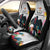 Kiribati Independence Day Car Seat Cover Frigatebird Mix Tropical Flowers - White Style