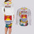 Kiribati Independence Day Couples Matching Long Sleeve Bodycon Dress and Long Sleeve Button Shirt Frigatebird Mix Tropical Flowers - White Style