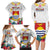 Kiribati Independence Day Family Matching Long Sleeve Bodycon Dress and Hawaiian Shirt Frigatebird Mix Tropical Flowers - White Style