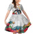 Kiribati Independence Day Family Matching Mermaid Dress and Hawaiian Shirt Frigatebird Mix Tropical Flowers - White Style