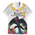 Kiribati Independence Day Family Matching Mermaid Dress and Hawaiian Shirt Frigatebird Mix Tropical Flowers - White Style