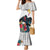 Kiribati Independence Day Family Matching Mermaid Dress and Hawaiian Shirt Frigatebird Mix Tropical Flowers - White Style